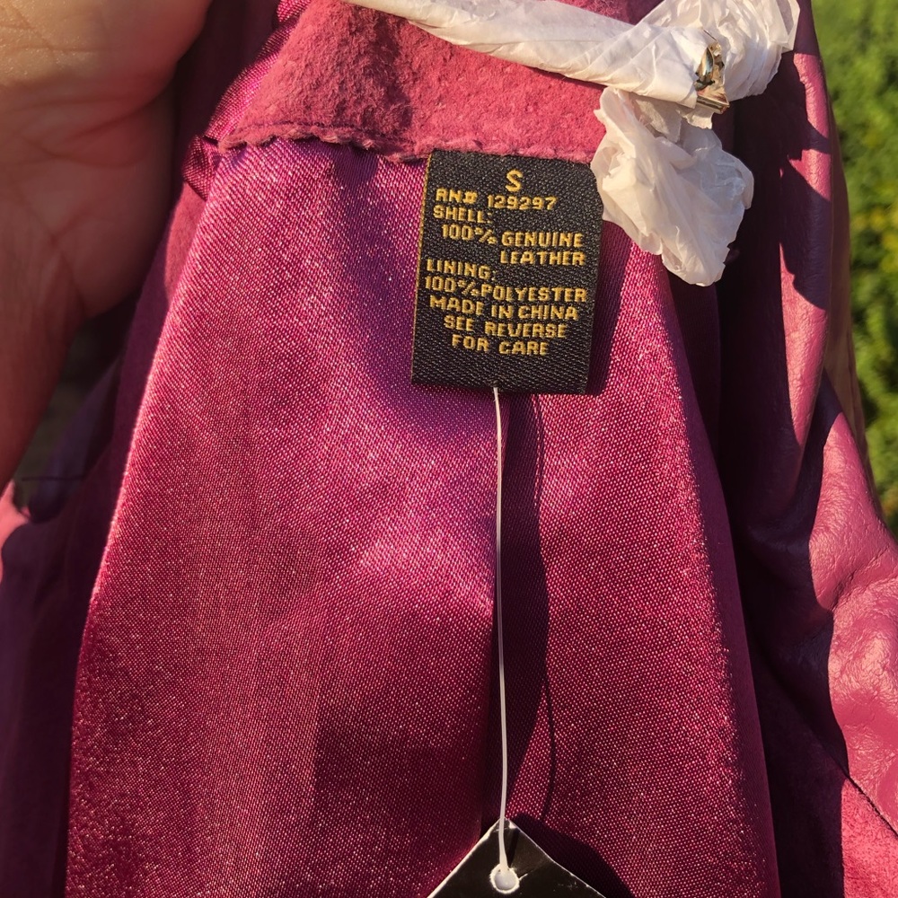 Iman Genuine Leather Mauve Coat size Small - Picture 15 of 17